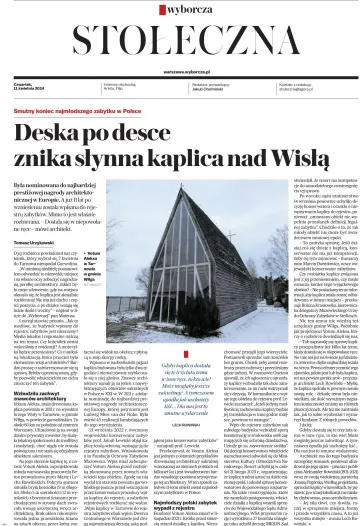 Gazeta Wyborcza Stołeczna - 11 四月 2024