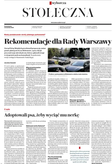 Gazeta Wyborcza Stołeczna - 15 4월 2024