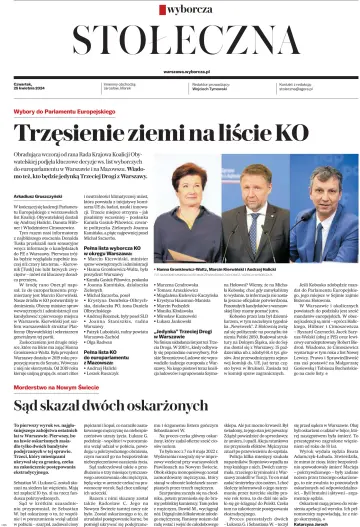 Gazeta Wyborcza Stołeczna - 25 4월 2024