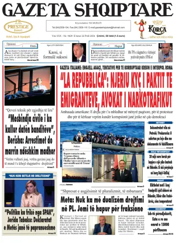 Gazeta Shqiptare - 22 四月 2024