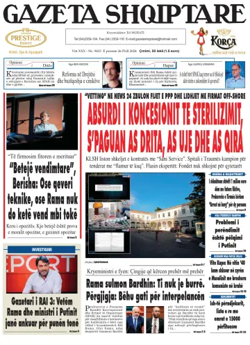 Gazeta Shqiptare - 26 四月 2024