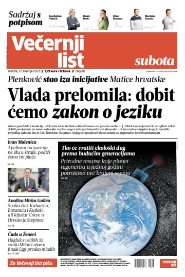 Večernji list - Zagreb - 22 Apr 2023