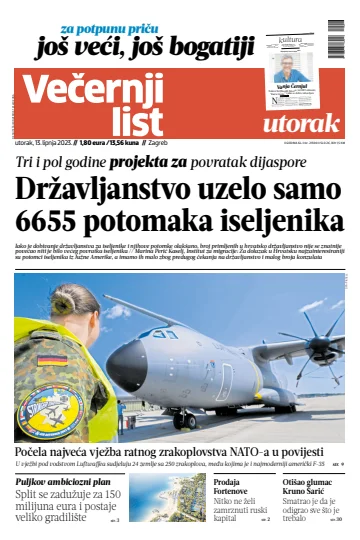 Večernji list - Zagreb - 13 Jun 2023
