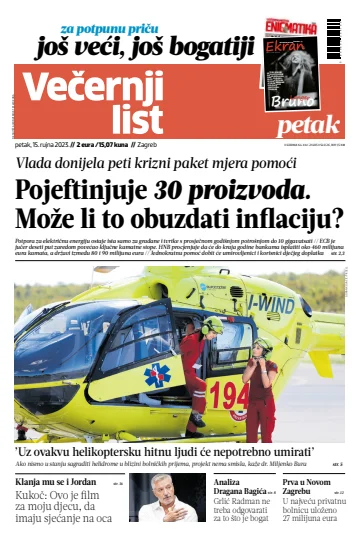 Večernji list - Zagreb - 15 Sep 2023