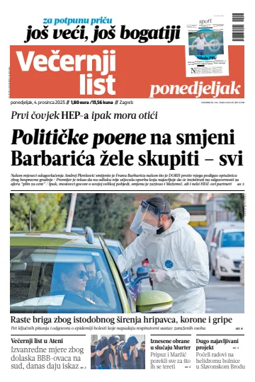 Večernji list - Zagreb - 4 Dec 2023