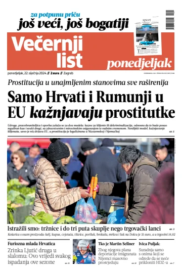 Večernji list - Zagreb - 22 Jan 2024