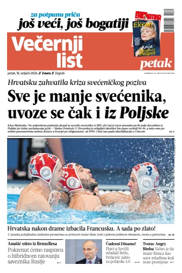 Večernji list - Zagreb - 16 Feb 2024