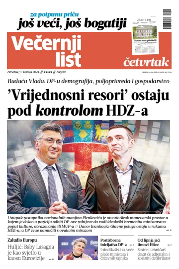 Večernji list - Zagreb - 09 май 2024