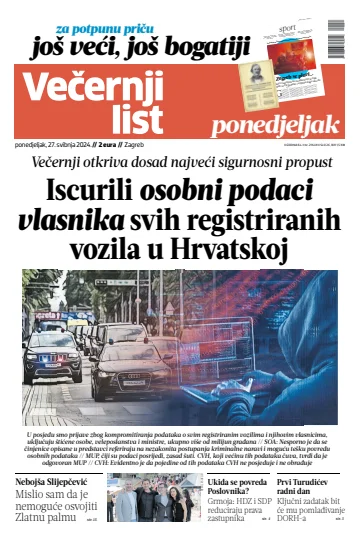 Večernji list - Zagreb - 27 五月 2024