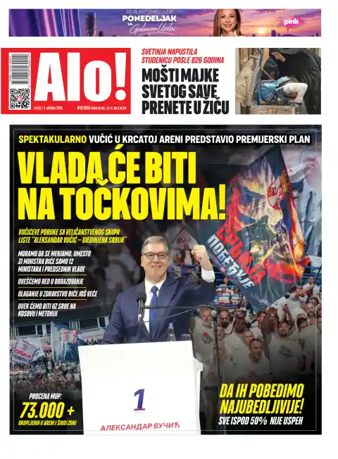 Capa do Alo! de 4 de outubro de 2026. Manchete: O Governo vai estar sobre rodas!
