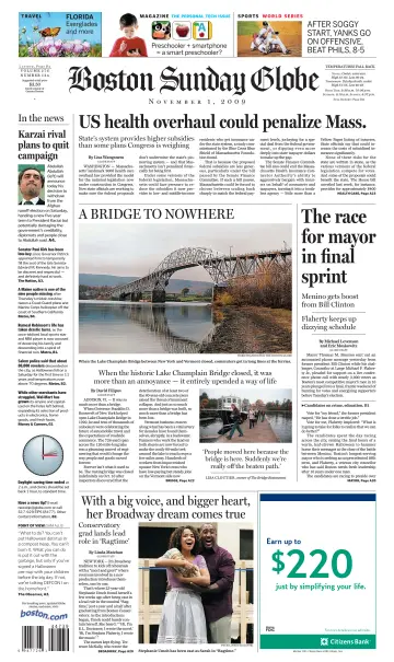 Boston Sunday Globe - 1 Nov 2009
