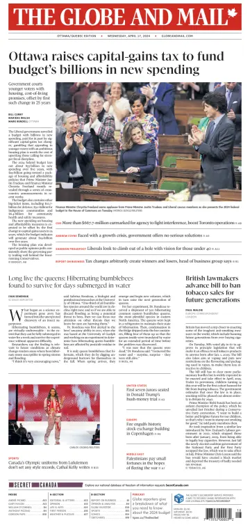 The Globe and Mail (Ottawa/Quebec Edition) - 17 Apr 2024