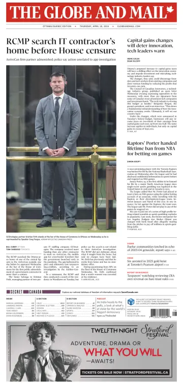 The Globe and Mail (Ottawa/Quebec Edition) - 18 Apr 2024