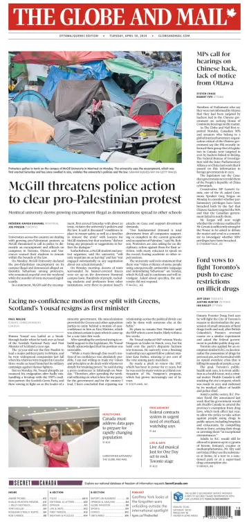 The Globe and Mail (Ottawa/Quebec Edition) - 30 4月 2024