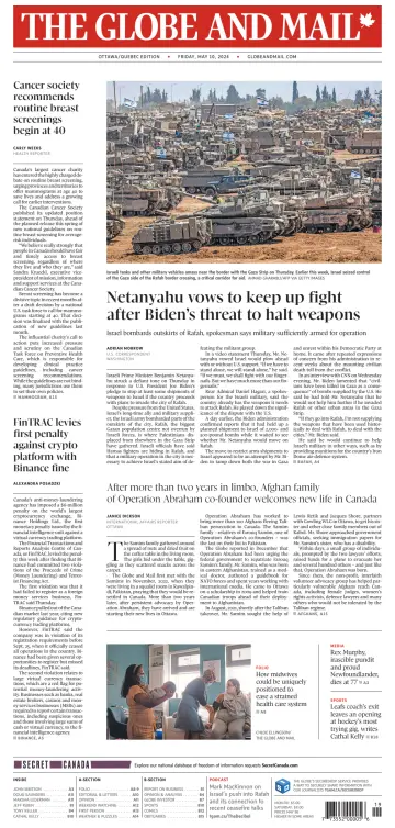 The Globe and Mail (Ottawa/Quebec Edition) - 10 May 2024
