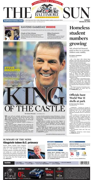 Baltimore Sun Sunday - 22 Jan 2012