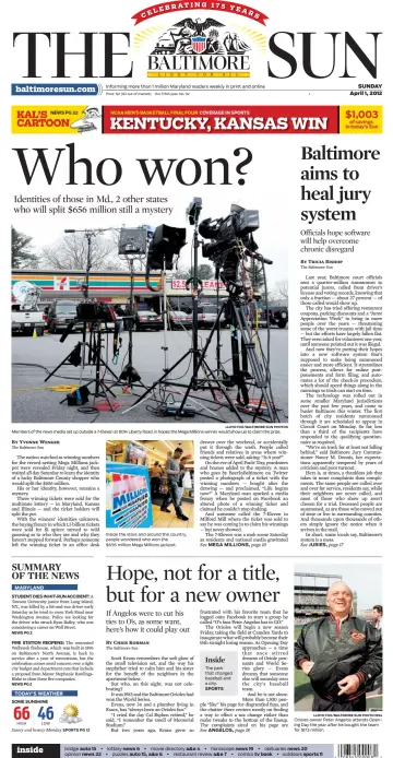 Baltimore Sun Sunday - 1 Apr 2012
