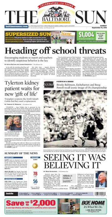 Baltimore Sun Sunday - 16 Sep 2012