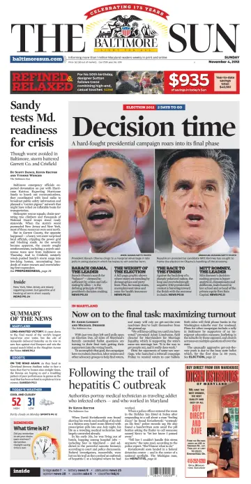 Baltimore Sun Sunday - 4 Nov 2012