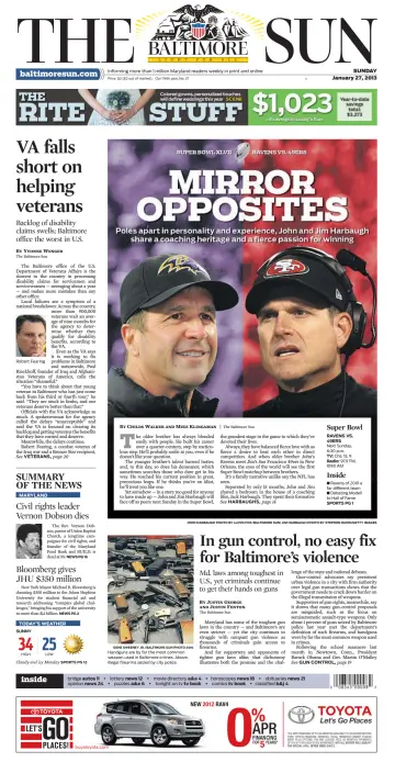 Baltimore Sun Sunday - 27 Jan 2013