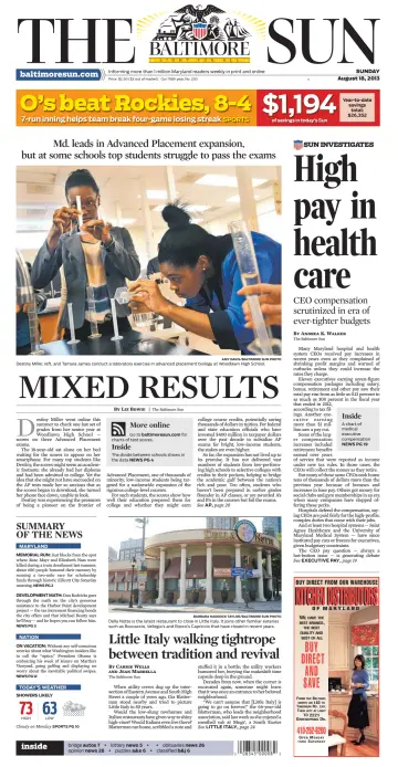 Baltimore Sun Sunday - 18 Aug 2013