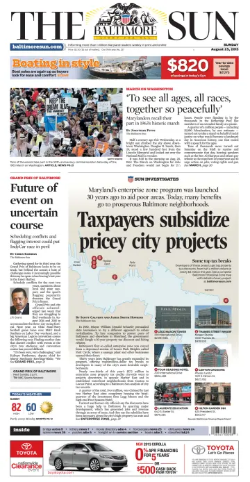 Baltimore Sun Sunday - 25 Aug 2013