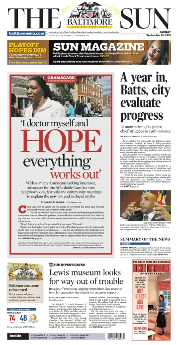 Baltimore Sun Sunday - 22 Sep 2013