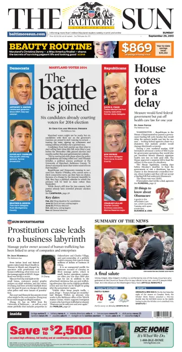 Baltimore Sun Sunday - 29 Sep 2013