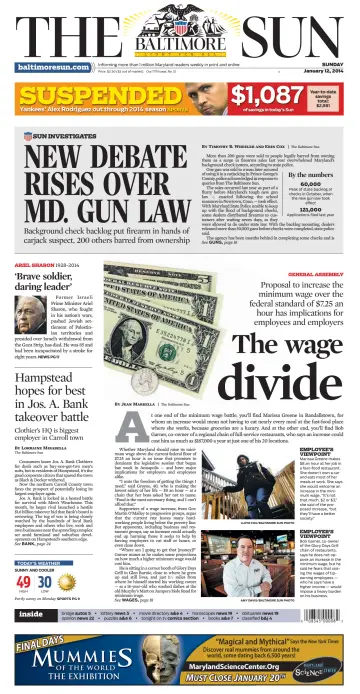 Baltimore Sun Sunday - 12 Jan 2014