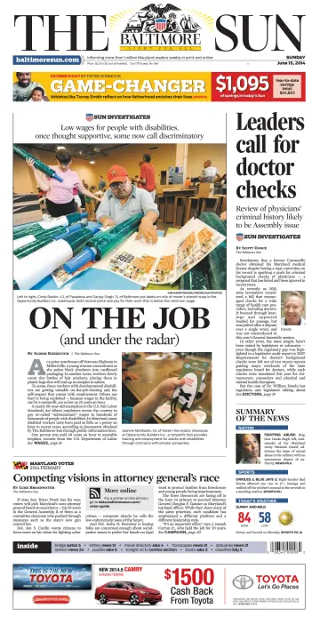 Baltimore Sun Sunday - 15 Jun 2014