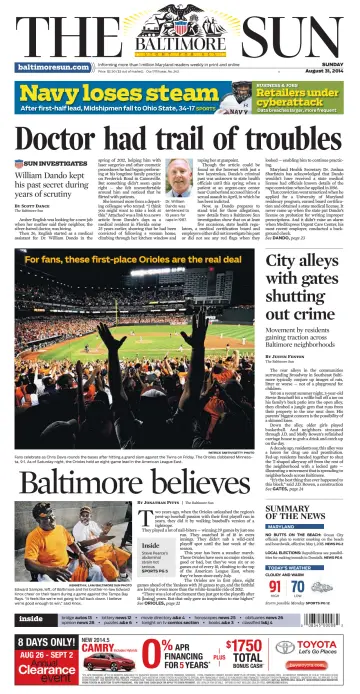 Baltimore Sun Sunday - 31 Aug 2014