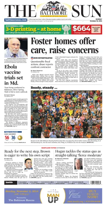 Baltimore Sun Sunday - 19 Oct 2014