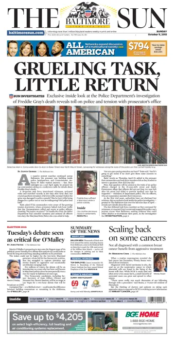 Baltimore Sun Sunday - 11 Oct 2015