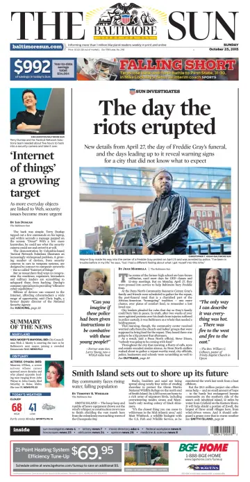 Baltimore Sun Sunday - 25 Oct 2015