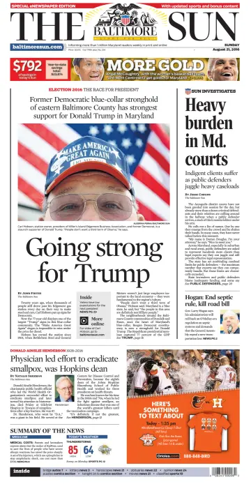 Baltimore Sun Sunday - 21 Aug 2016