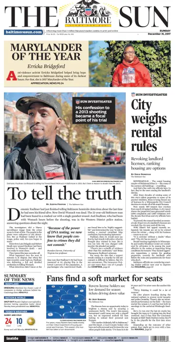 Baltimore Sun Sunday - 31 Dec 2017