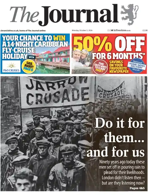Capa do The Journal (Newcastle) de 5 de outubro de 2026. Manchete: Façam-no por eles... e por nós.