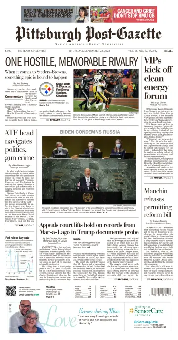 Pittsburgh Post-Gazette - 22 Sep 2022