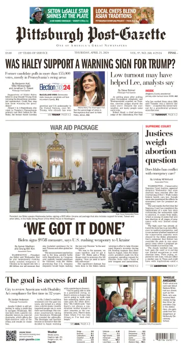 Pittsburgh Post-Gazette - 25 Apr 2024