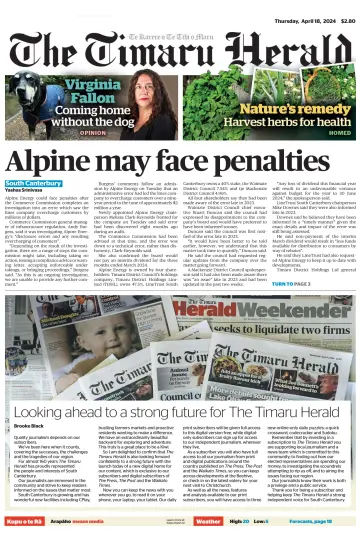 The Timaru Herald - 18 四月 2024