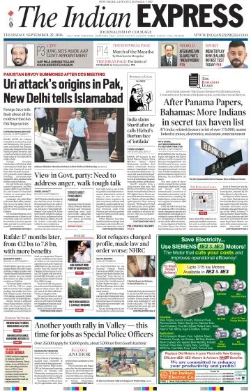 The Indian Express (Delhi Edition) - 22 9월 2016