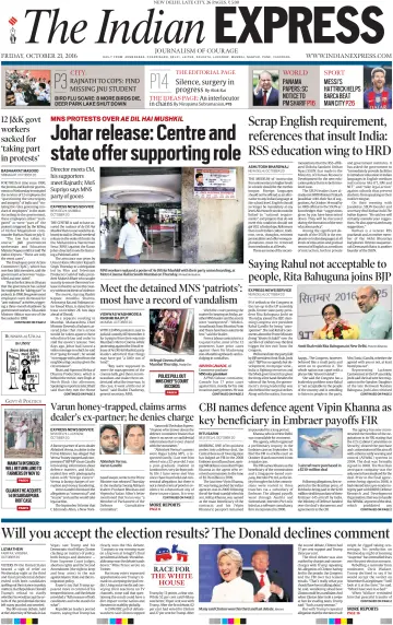 The Indian Express (Delhi Edition) - 21 10월 2016