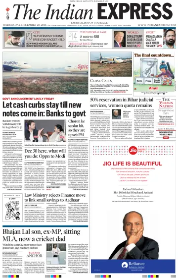 The Indian Express (Delhi Edition) - 28 12월 2016