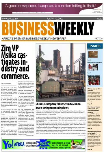 Business Weekly (Zimbabwe) - 4 Jul 2007