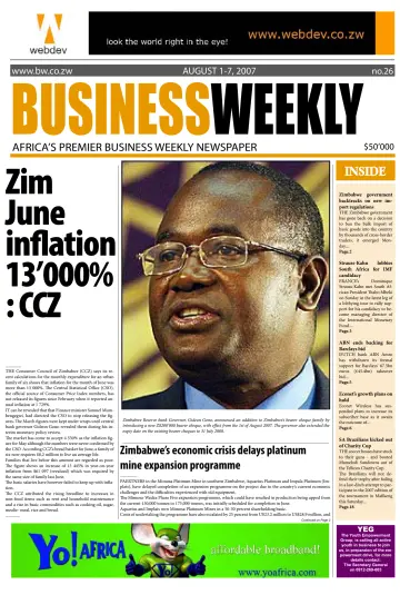 Business Weekly (Zimbabwe) - 1 Aug 2007