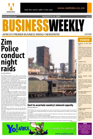 Business Weekly (Zimbabwe) - 8 Aug 2007