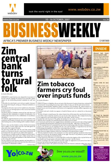 Business Weekly (Zimbabwe) - 10 Oct 2007