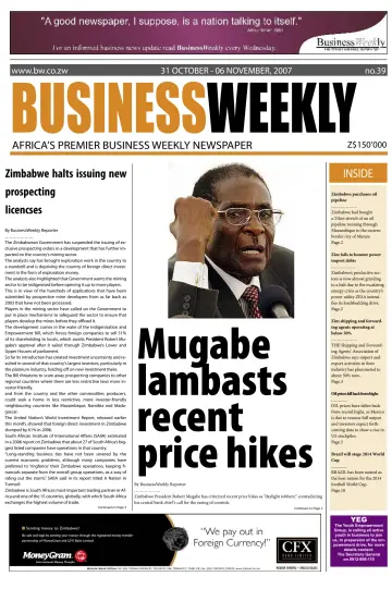 Business Weekly (Zimbabwe) - 31 Oct 2007