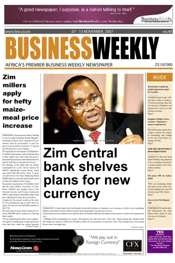 Business Weekly (Zimbabwe) - 7 Nov 2007