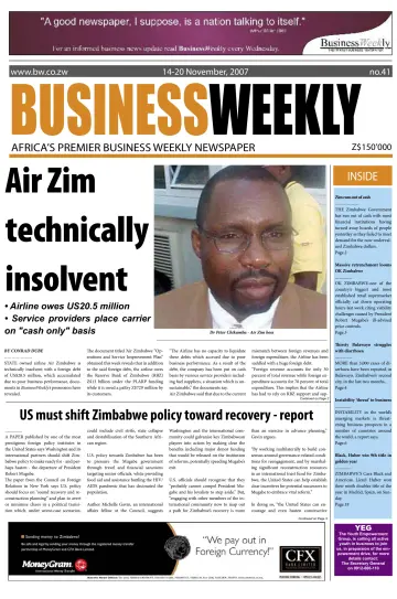 Business Weekly (Zimbabwe) - 14 Nov 2007